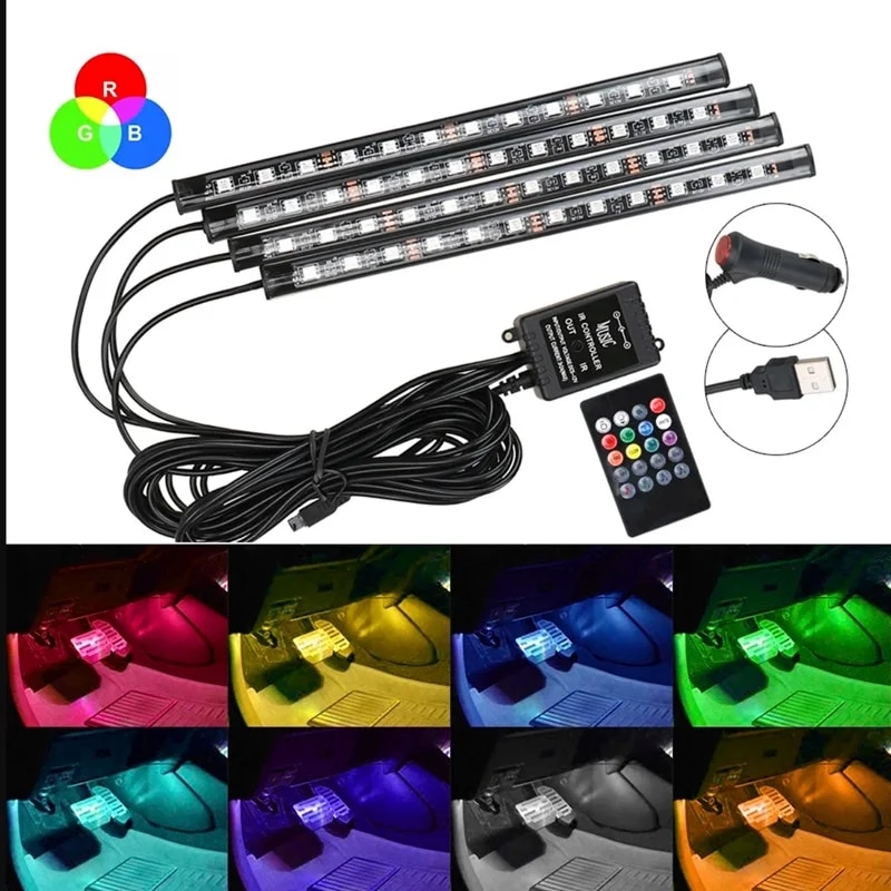Universal Car RGB Ambient Ligh - Car Accessories Sound System บทวิจารณ์และราคา