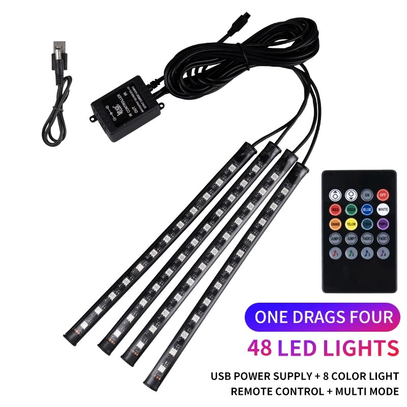 Universal Car RGB Ambient Ligh - Car Accessories Sound System บทวิจารณ์และราคา