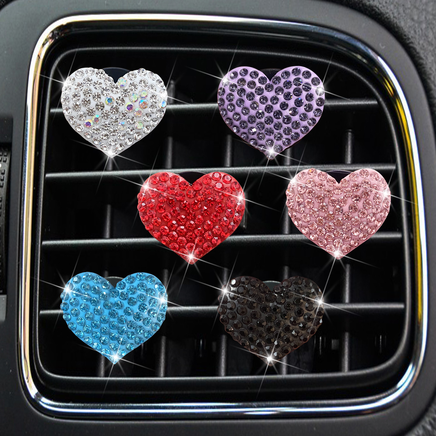 1Pcs Rhinestone Heart Car Vent - Car Accessories Juicy Couture บทวิจารณ์และราคา