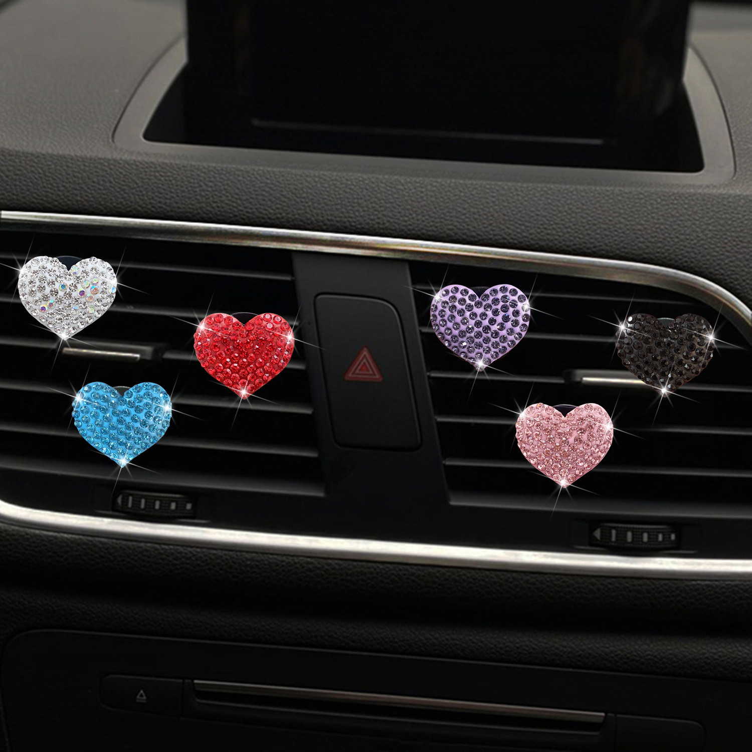 1Pcs Rhinestone Heart Car Vent - Car Accessories Juicy Couture บทวิจารณ์และราคา