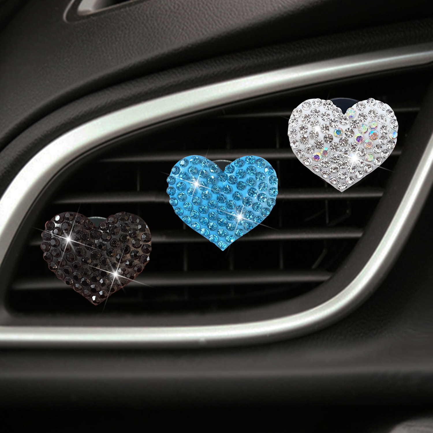 1Pcs Rhinestone Heart Car Vent - Car Accessories Juicy Couture บทวิจารณ์และราคา