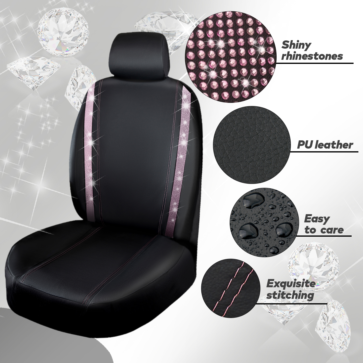Pink Rhinestone Bling Car Seat - Car Accessories Juicy Couture บทวิจารณ์และราคา
